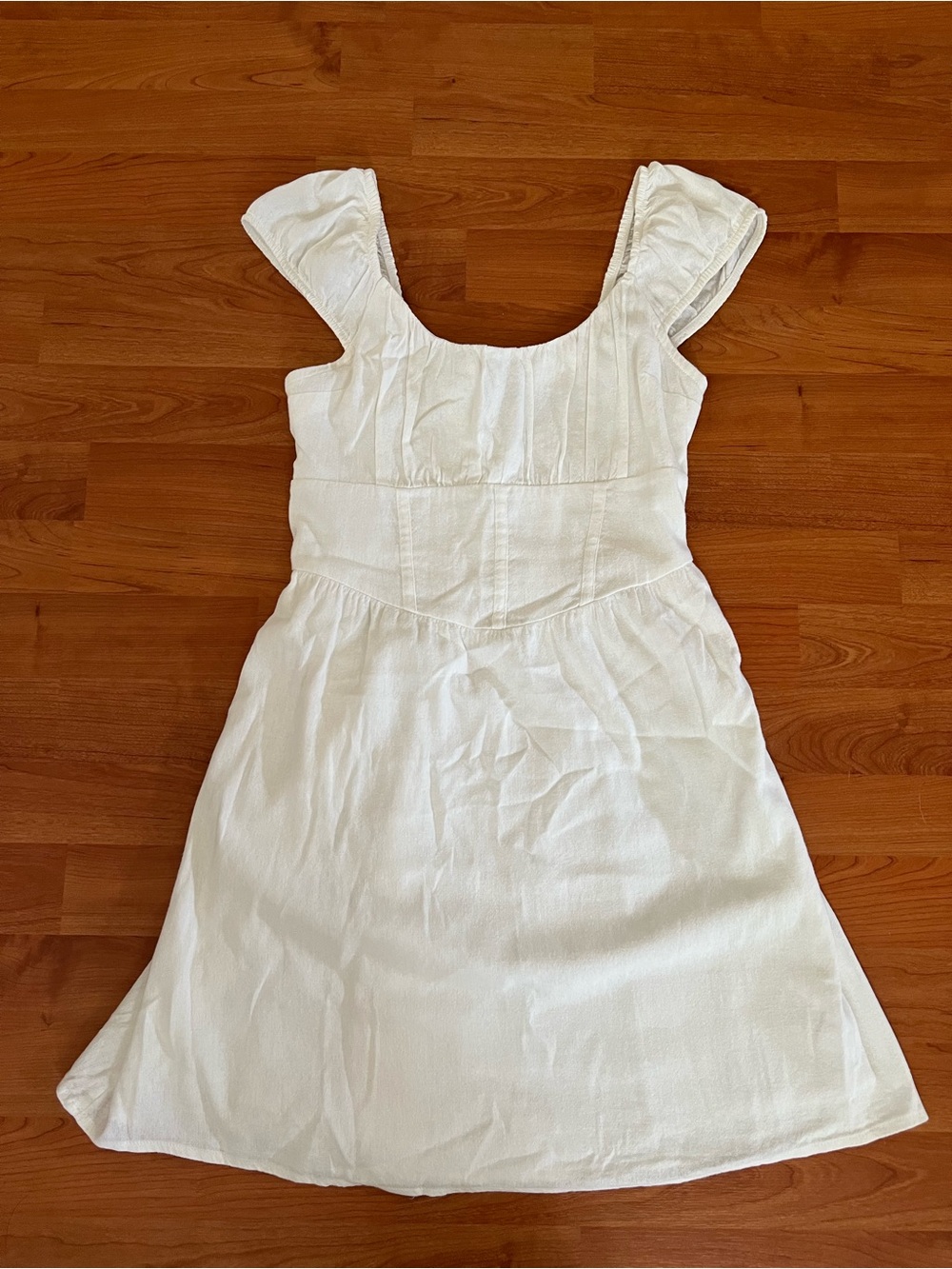 Hollister White Square-Neck Midi Dress